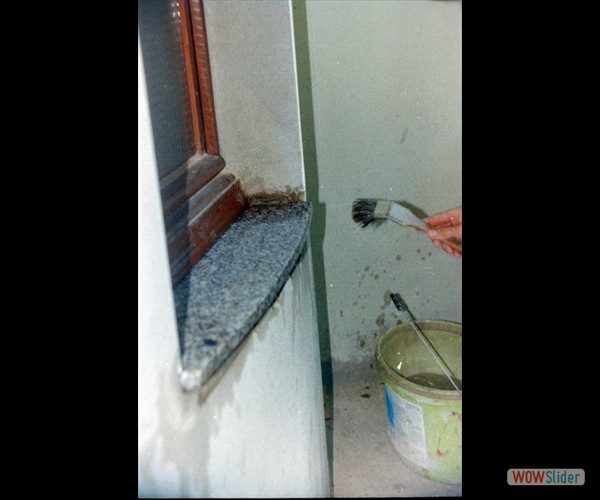 2003 - fertige Granitfensterbank in der 1. Etage